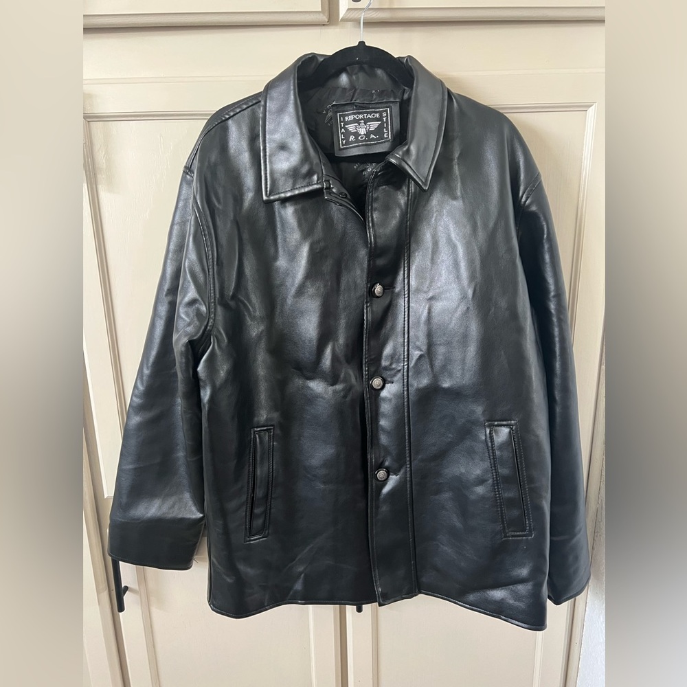 012 Reportage Men’s Black Leather Jacket